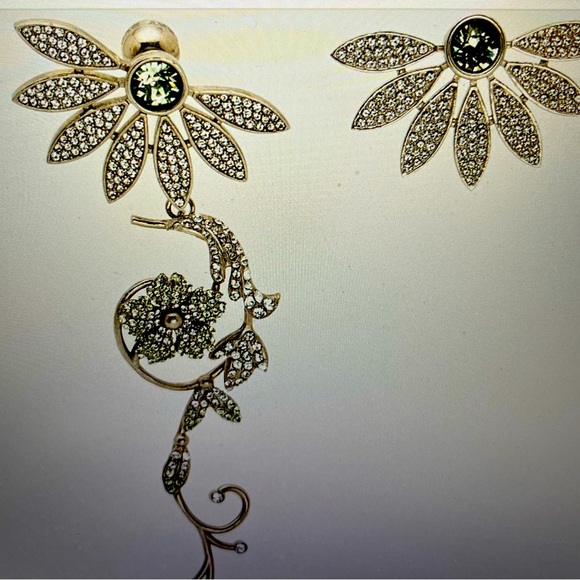 Burberry, Crystal, Daisy drop earrings & studs set in crystal, post‎ in back NWT - Picture 1 of 6